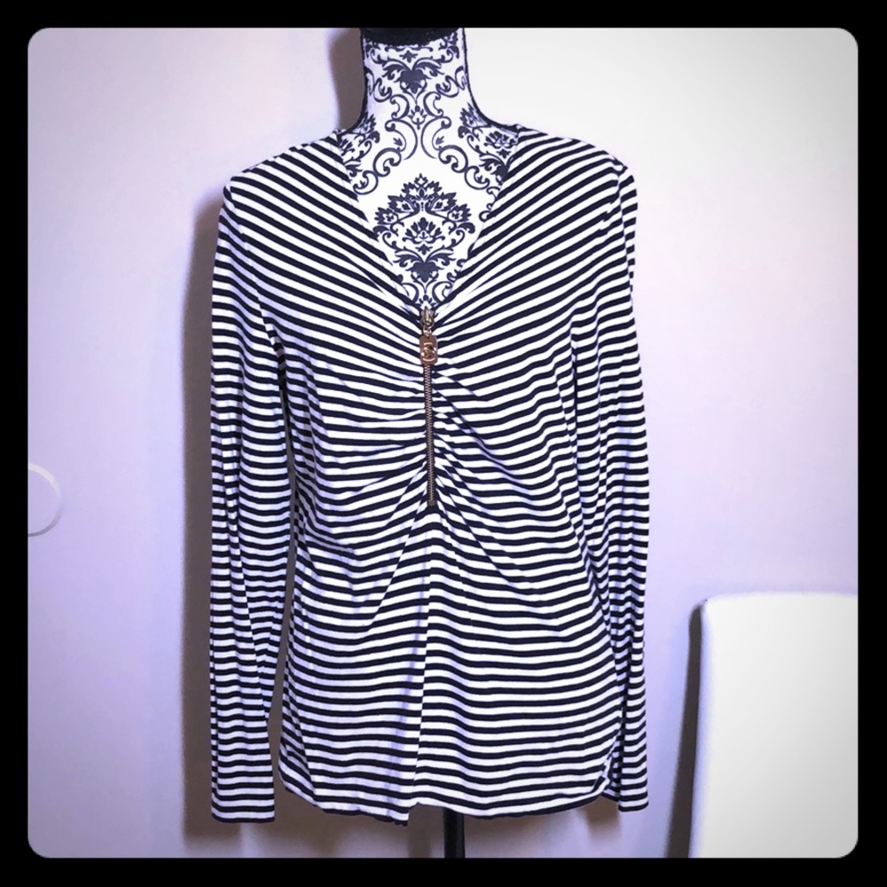 Michael Kors long sleeve striped top